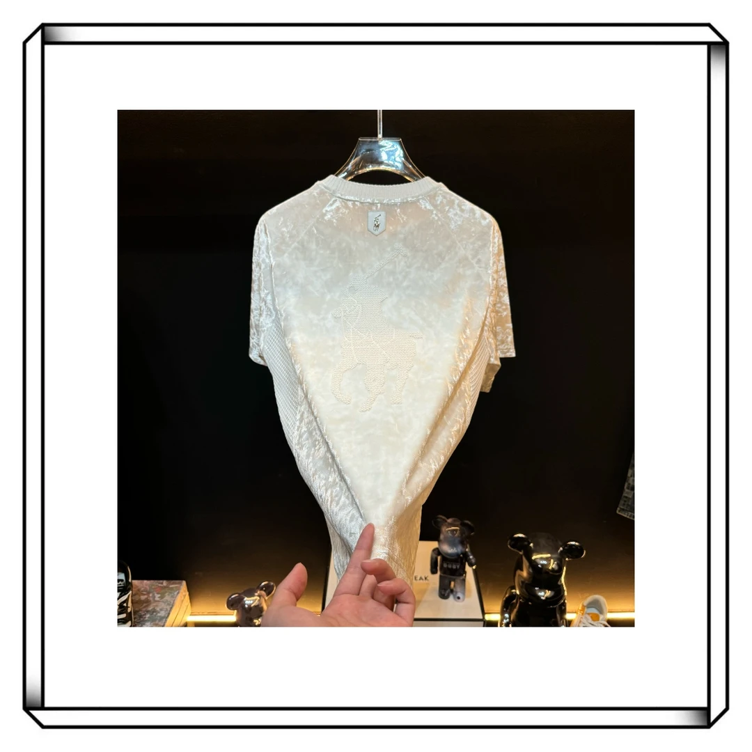 【乐-短袖-XU-560】2025年轻奢款白色百搭舒适时尚个性设计款