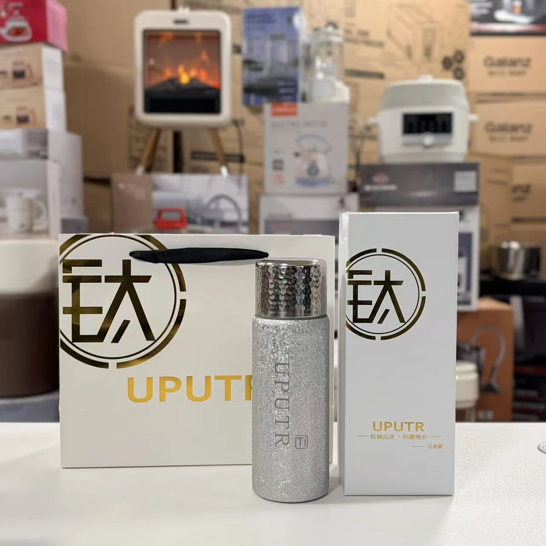 【海外仓】2025新款弱碱水杯钛保温杯总裁杯精致礼盒装