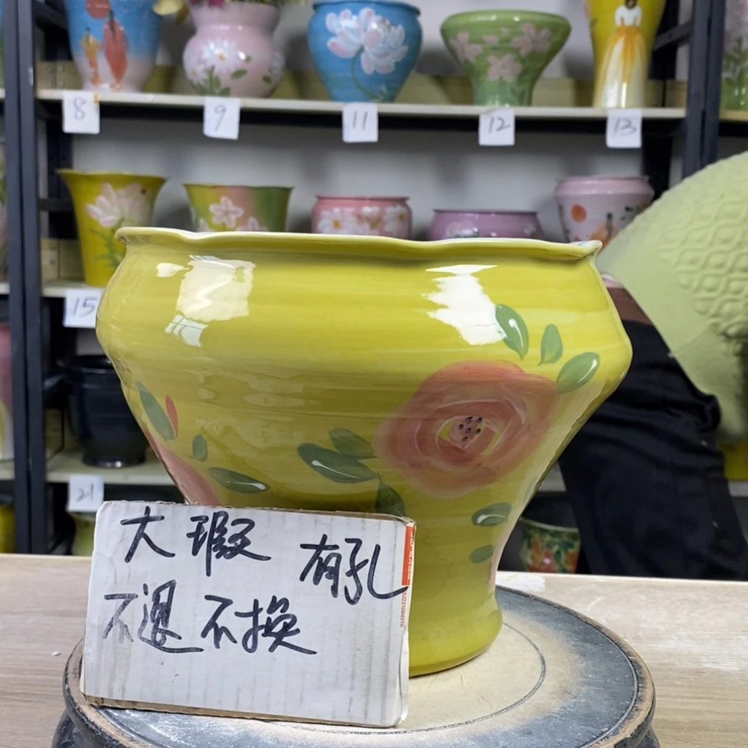 景德镇手工手绘陶瓷花盆