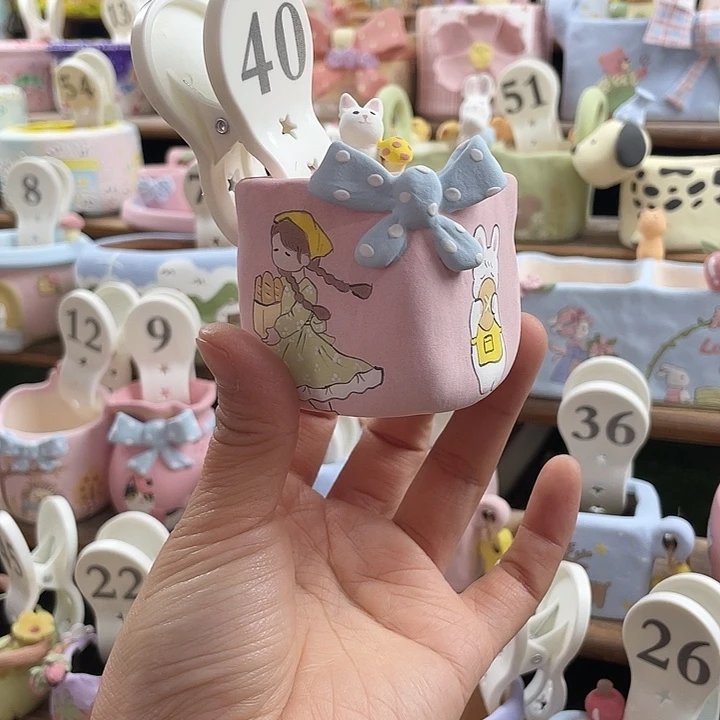 40….手工手绘花盆