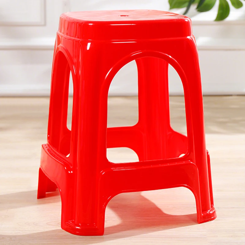 塑料凳子加厚过年家用客厅餐桌凳塑胶熟胶凳高板凳经济型红凳子