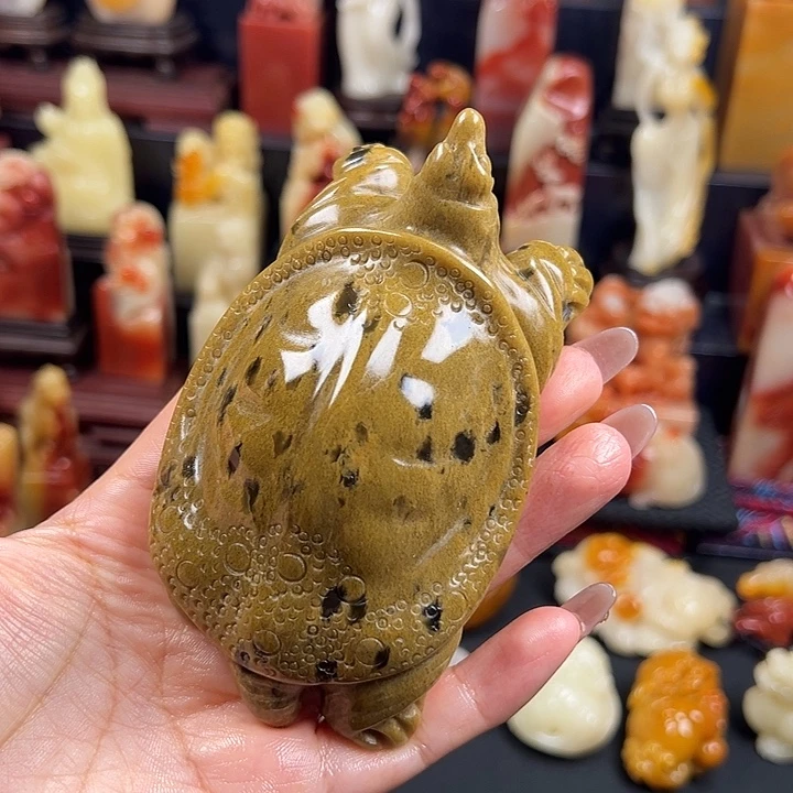 寿山石花坑石头摆件