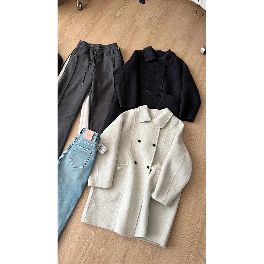 苏安家｜请吃饭的贵气姐姐 双面手缝羊毛尼大衣外套（干洗）