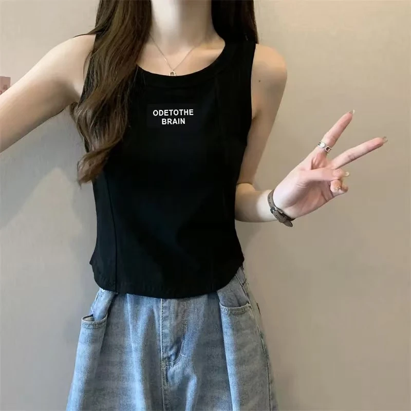 KJ2504夏季法式吊带背心女修身打底上衣外穿鱼骨无袖T恤小衫