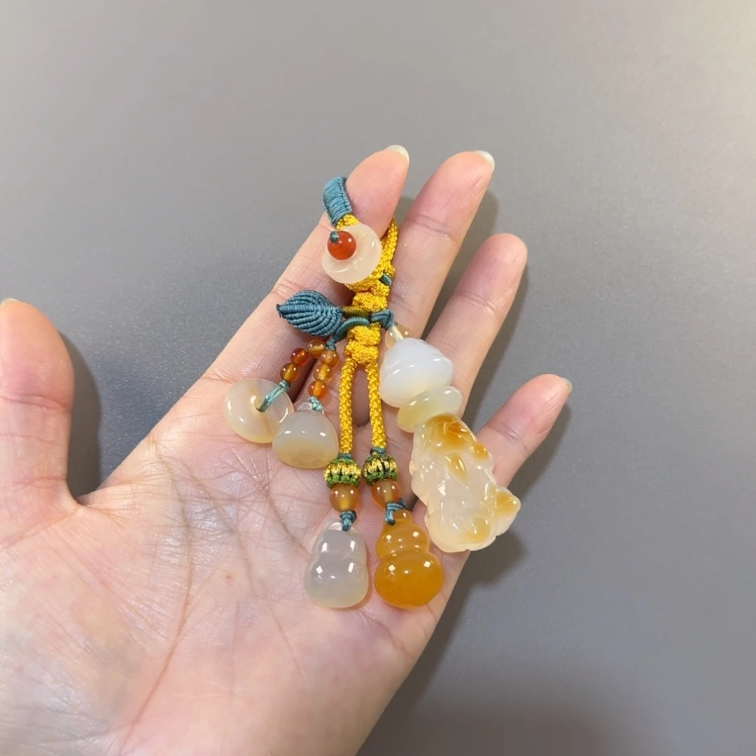 未镶嵌钥匙挂件玛瑙/玉髓