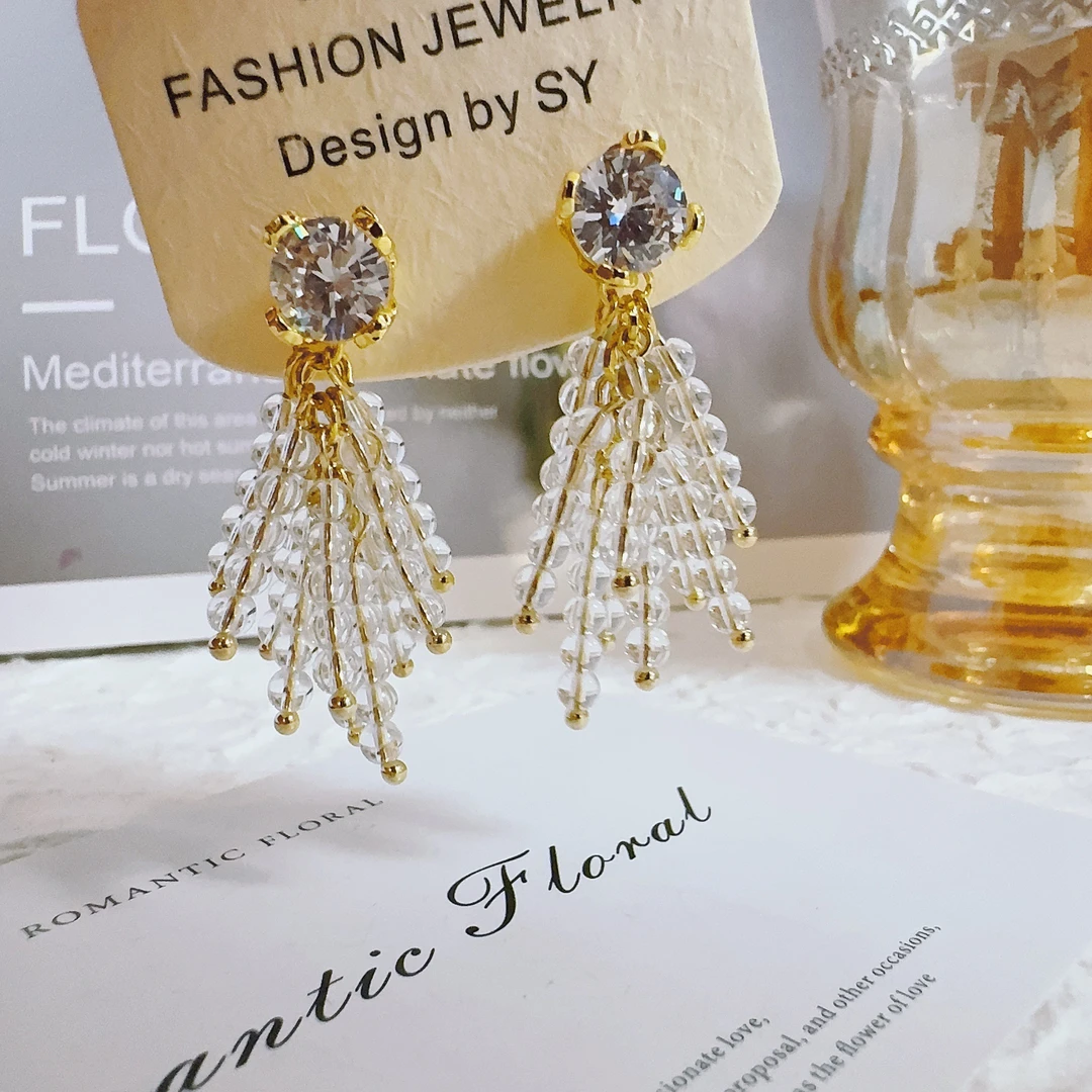 铜合金耳饰 8025 烟花流苏耳钉