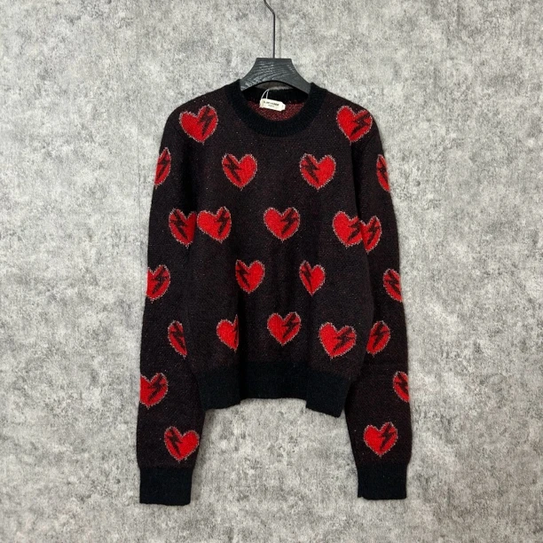 95新 YSL/圣罗兰 圣罗兰满印爱心毛衣