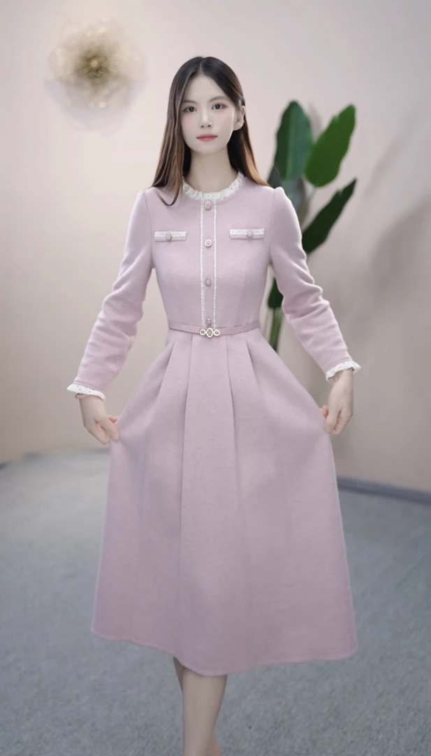 【依橙定制】6688款#新款 2025 气质 洋气 收腰  修身  显瘦 连衣裙