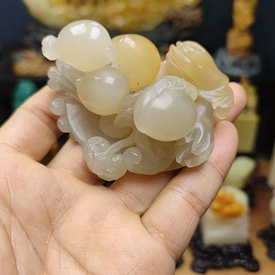 寿山石印石手把件手把件