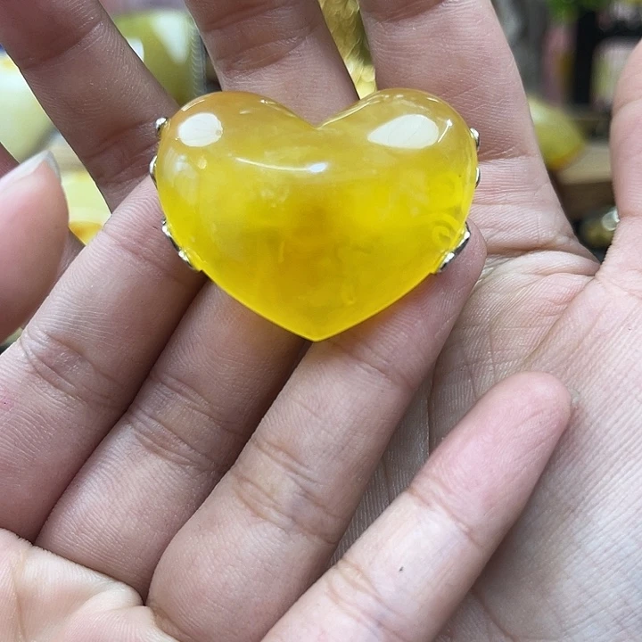 银S925镶嵌颈饰琥珀戒指