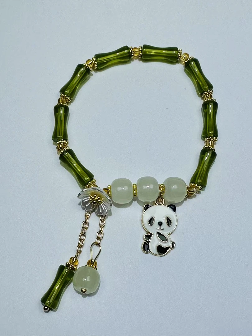 民族风拼色少女风极简风绿色爱心/水滴/铃铛