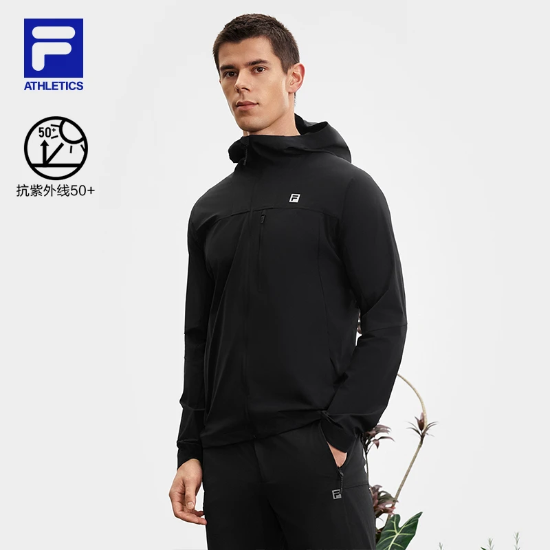 【高弹防泼水】Fila/斐乐男款秋季户外简约连帽运动外套A11M527715F