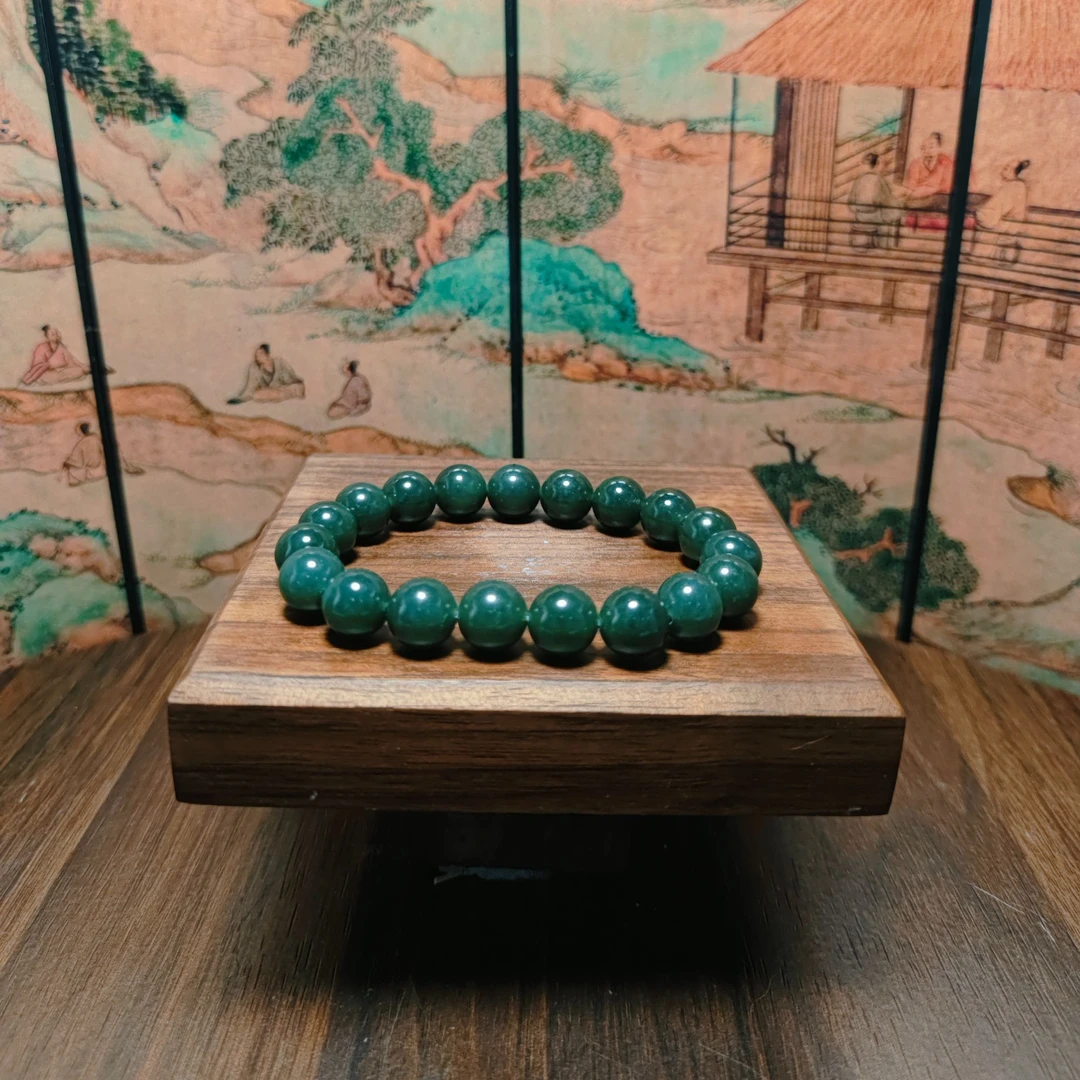 N和田玉圆珠手串（卡10）0113