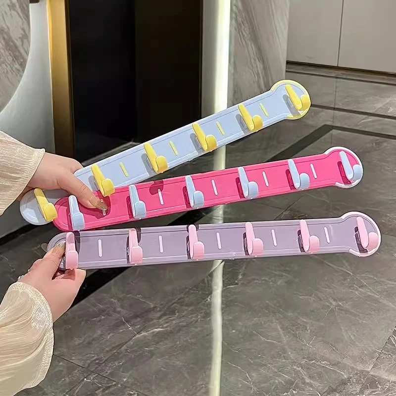 连排挂钩强力粘胶免打孔浴室卫生间壁挂粘钩墙壁门后无痕衣服挂钩