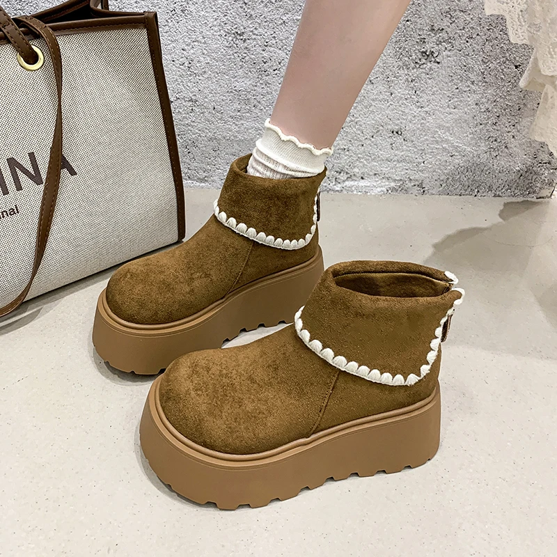 复古高级小个子厚底增高7CM马丁靴2025秋季新款显瘦百搭大头短靴