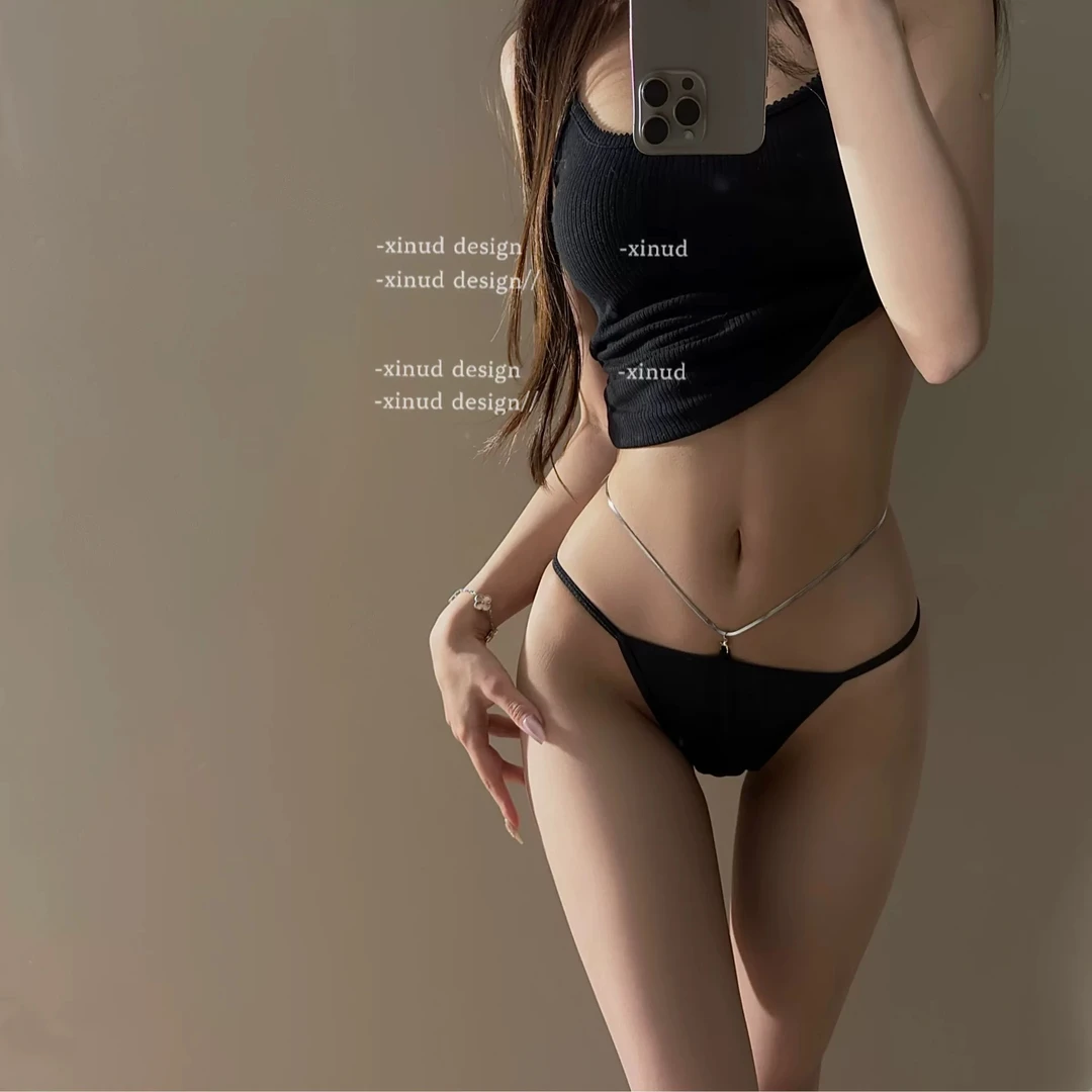 Yn如此热辣•小众设计百搭蕾丝腰链性感内裤女珍珠水钻流苏配饰