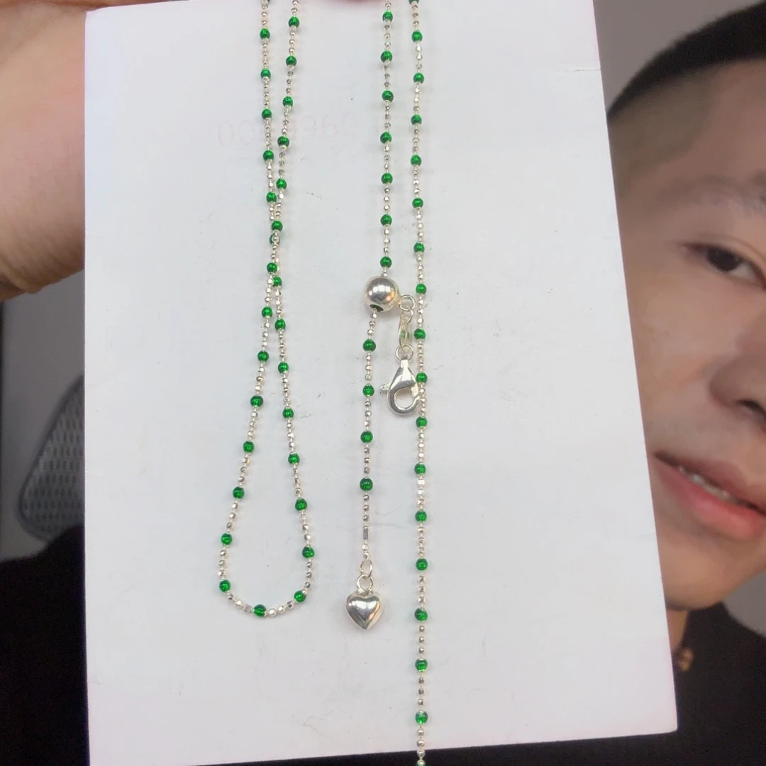 翡翠银S925镶嵌颈饰一件