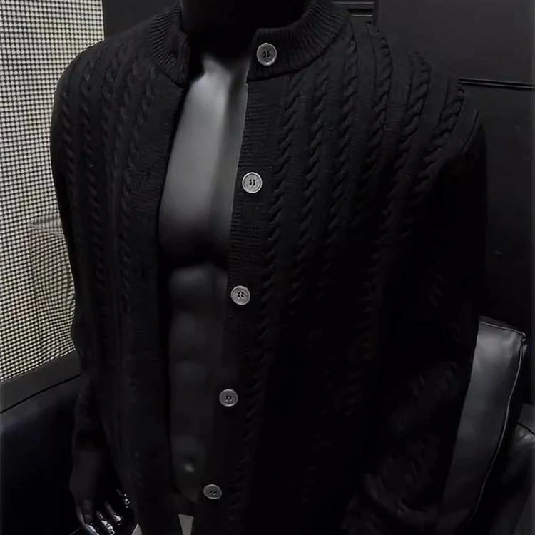 美式麻花编织针织开衫男款秋季cleanfit痞帅高级感慵懒风毛衣外套