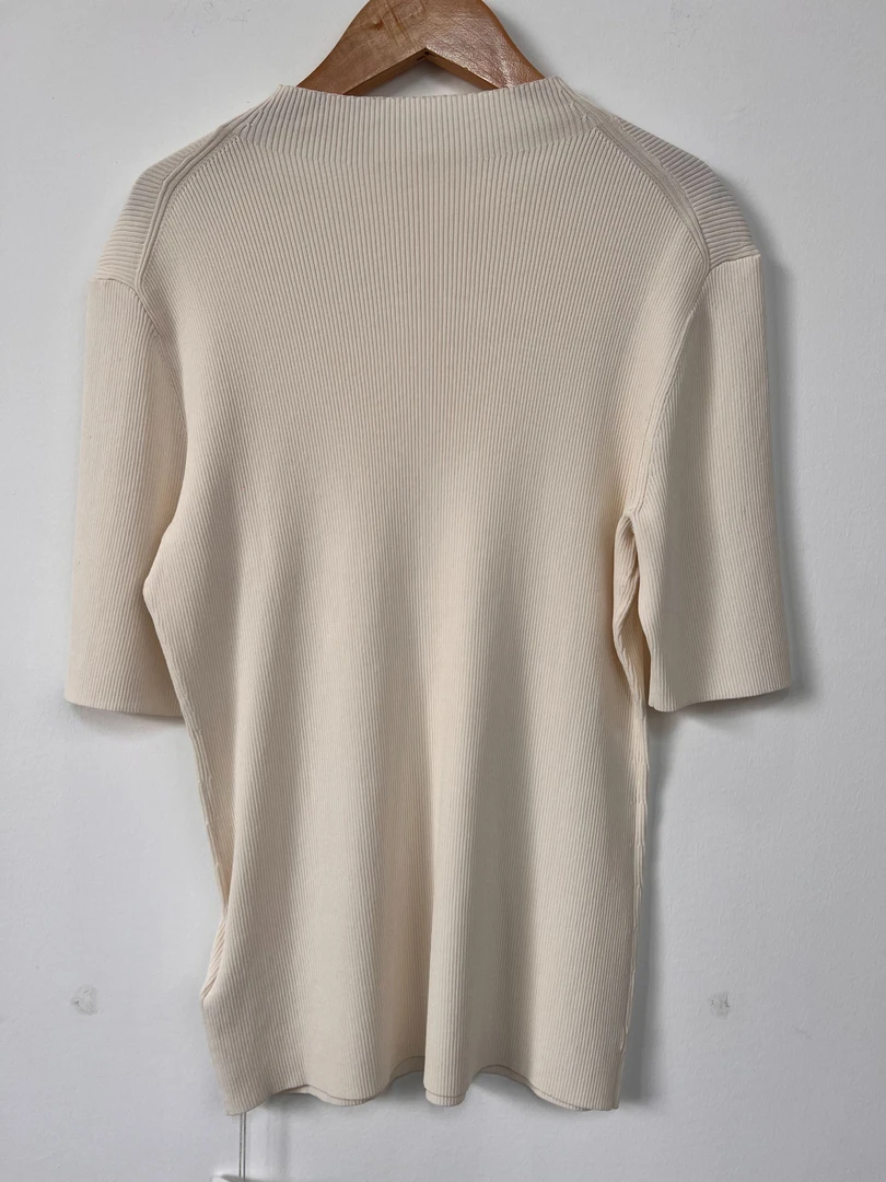 【白色】气质时尚百搭冰丝修身半高领纯色圆领毛衣-（05-3223）【733】