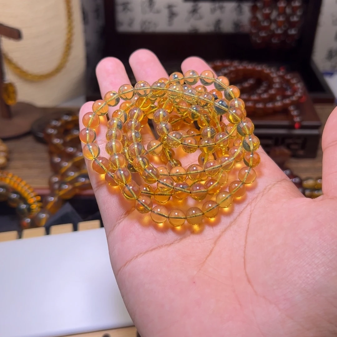 琥珀未镶嵌颈饰7mm蓝珀108