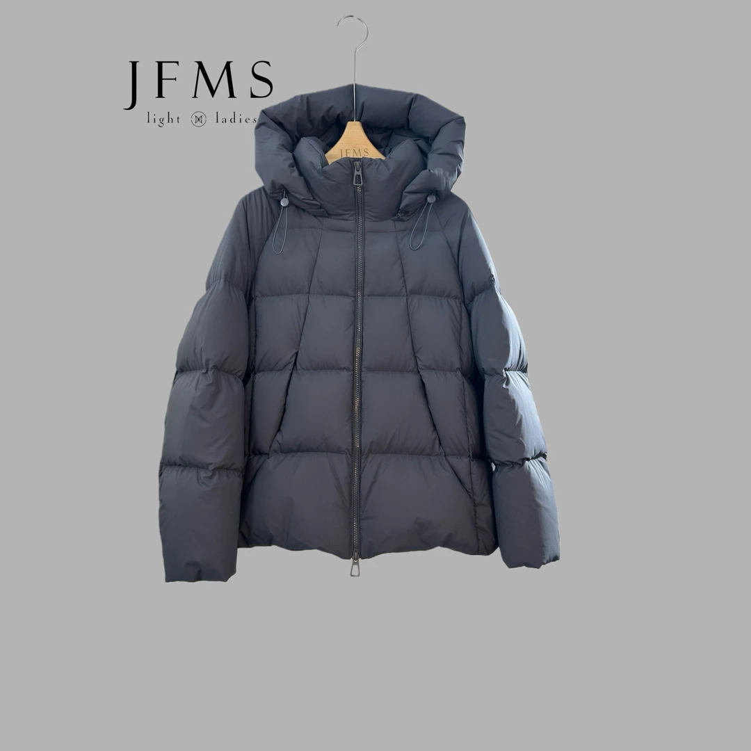 JFMS显瘦95白鹅绒泡芙轻盈连帽羽绒休闲时尚短款冬季羽绒外套Y916