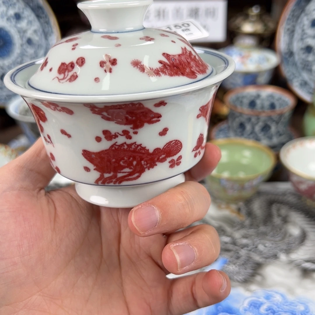 牧***野景德镇手工手绘陶瓷