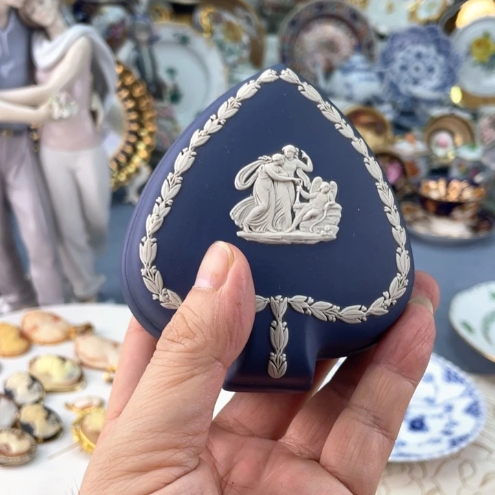 中古瓷器小房子盘子