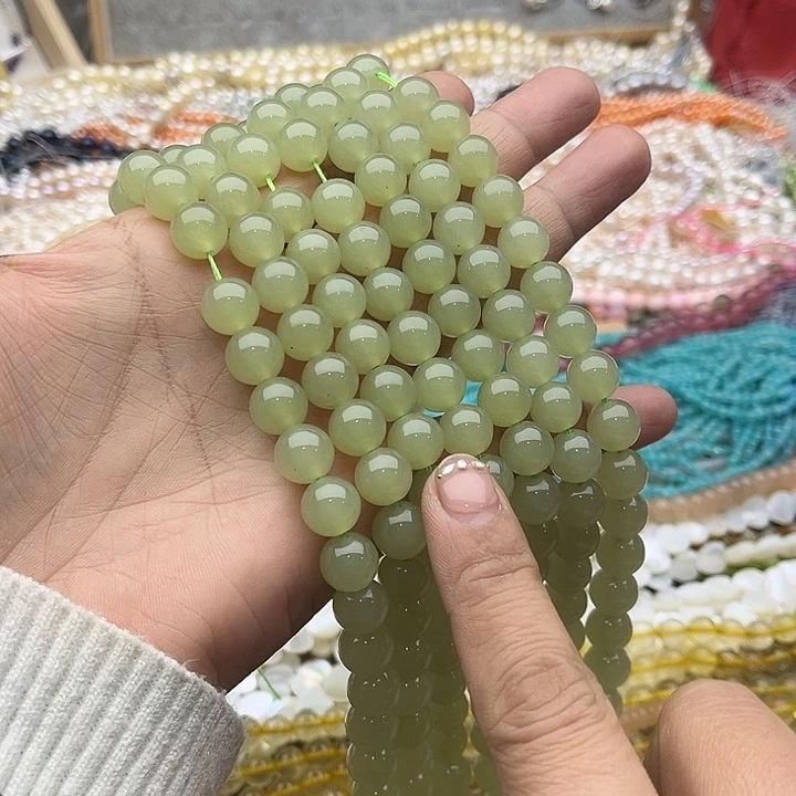 玛瑙/玉髓珠宝半成品未镶嵌一条10mm晴水和田玉