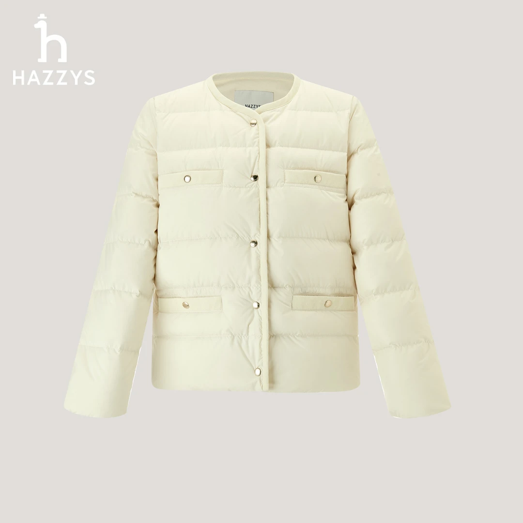 【商场同款】HAZZYS冬季女士气质鹅绒羽绒服老钱风时尚休闲通勤外套