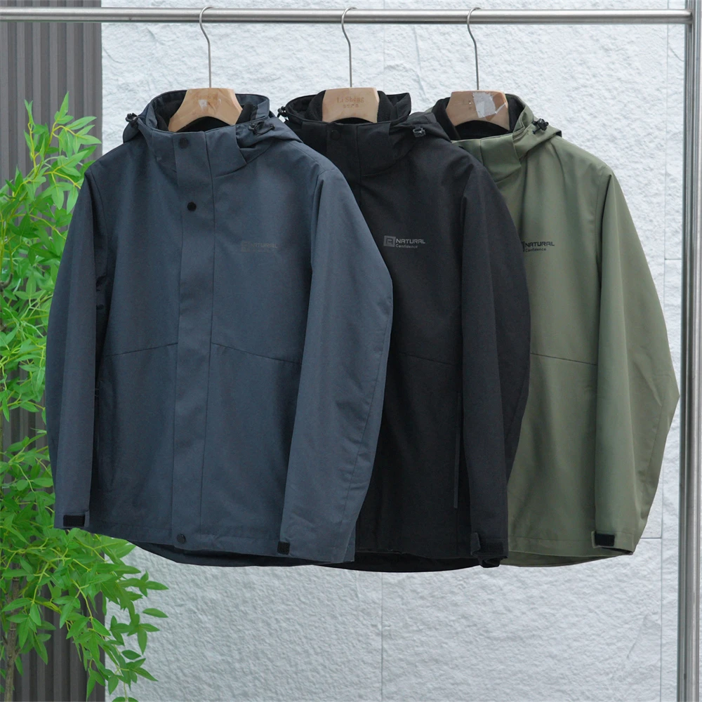 品牌撤柜秋冬季一衣多穿可脱卸加绒内胆夹克男防风保暖外套4Y508