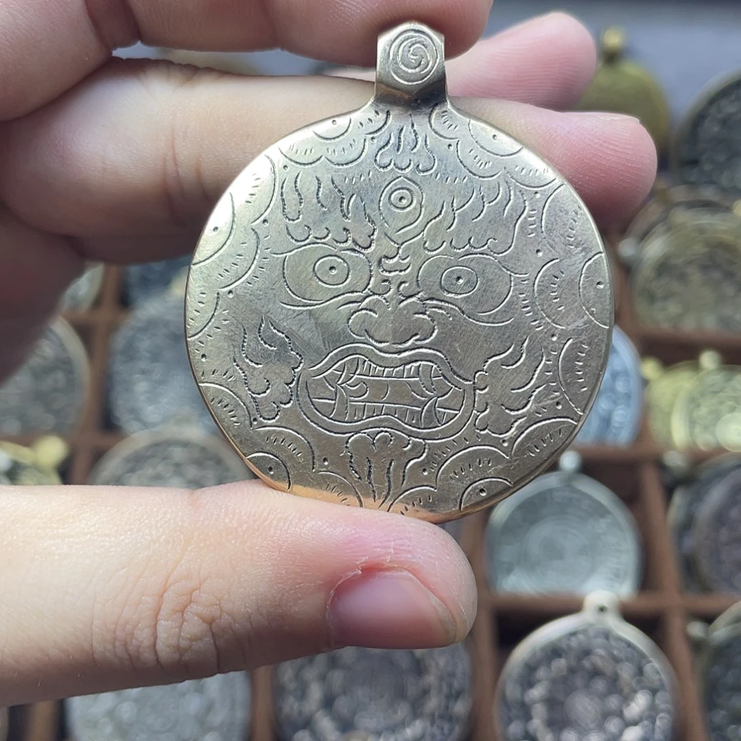 金银版黑财雕刻朝天吼九宫八卦牌