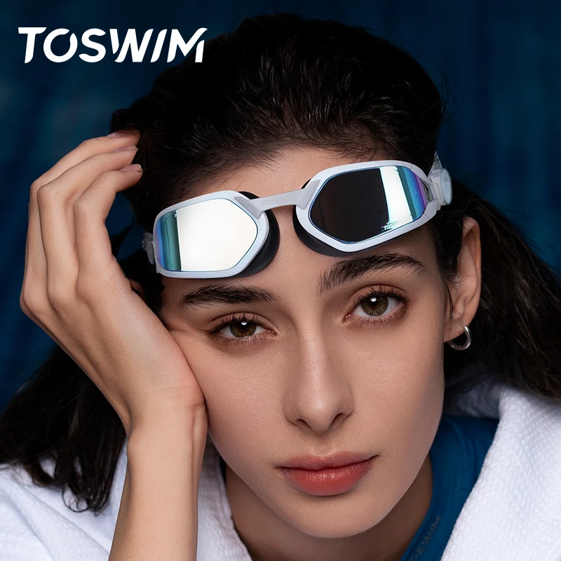 泳镜侠推荐！TOSWIM免擦防雾游镜大框高清近视舒适防水带度数游泳