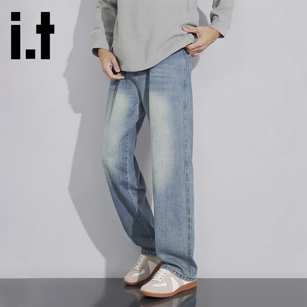 it:CHOCOOLATE美式潮牌阔腿秋季牛仔裤男士宽松直筒潮流休闲长裤