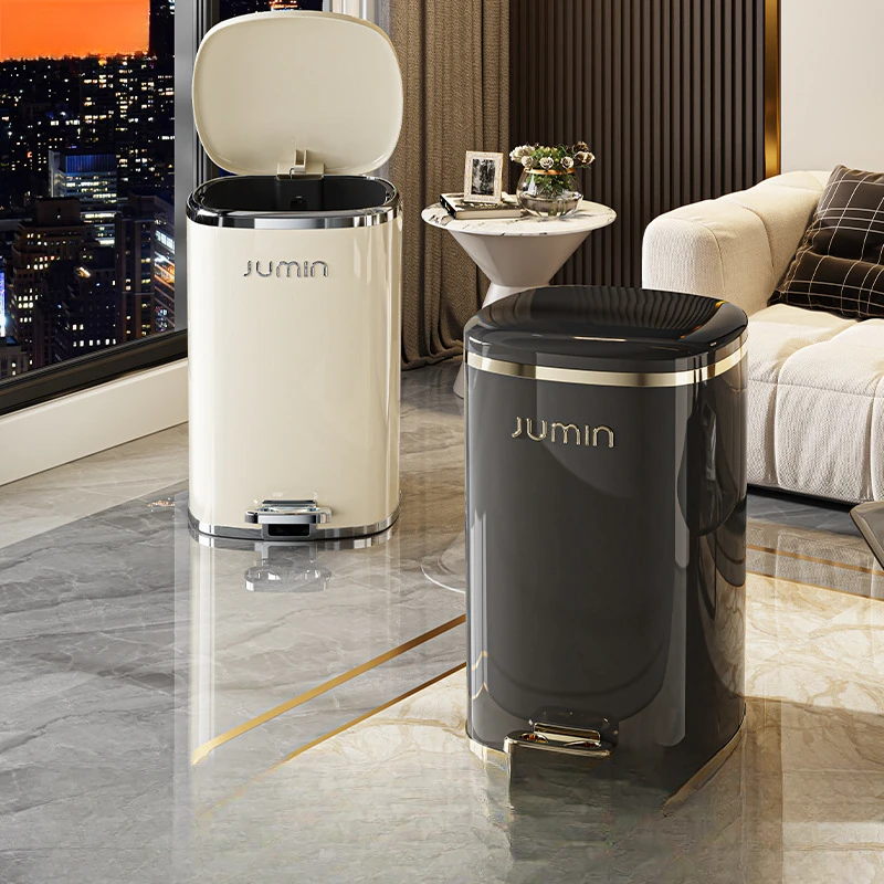 塑料pp厨房垃圾桶带盖脚踏式家用客厅轻奢高档大号容量卫生间卧室