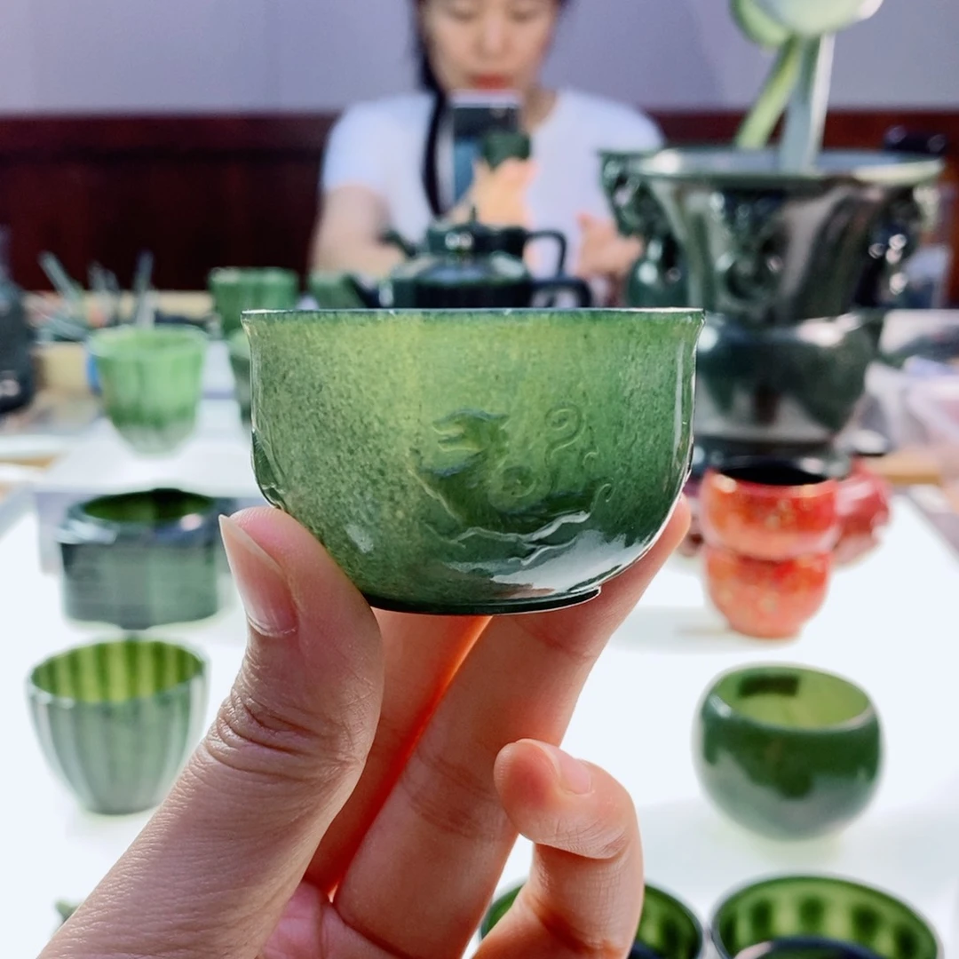 未镶嵌和田玉（青玉）摆件微瑕