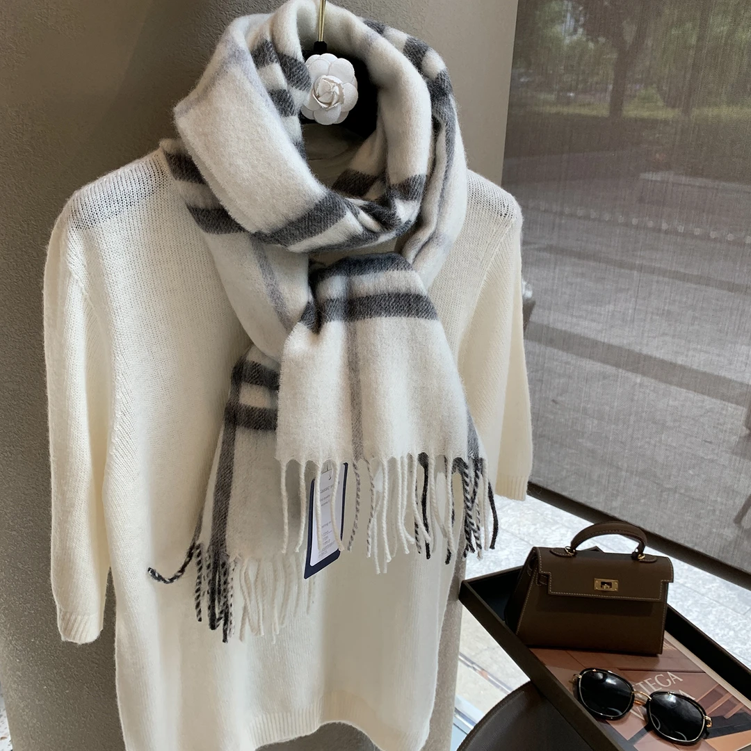 Miss both双面格子围巾女冬季新款经典韩版百搭保暖长款围脖女士