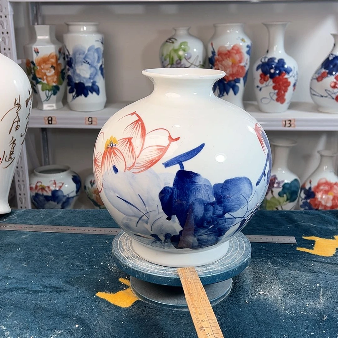 摆件景德镇陶瓷石荷花