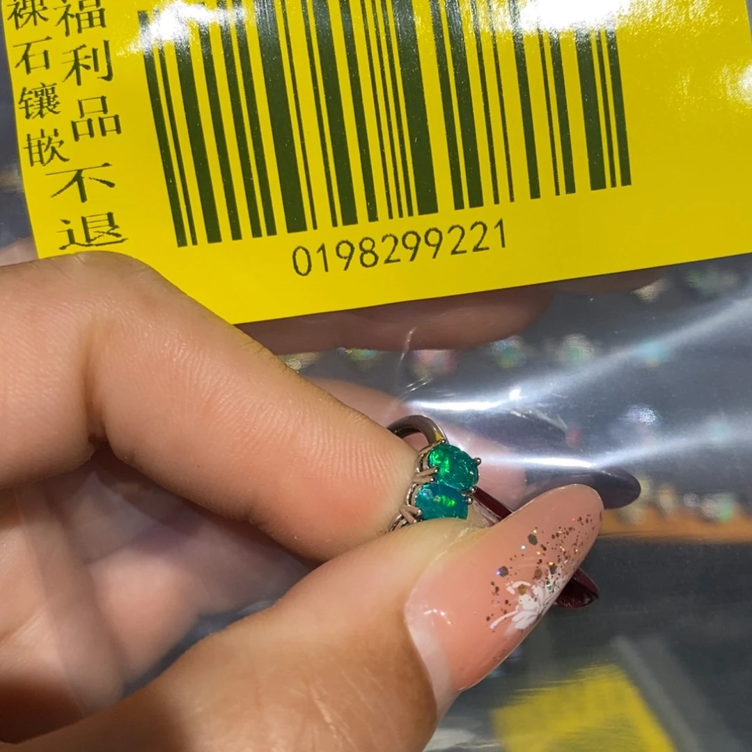 w***s欧泊银S925镶嵌戒指欧泊