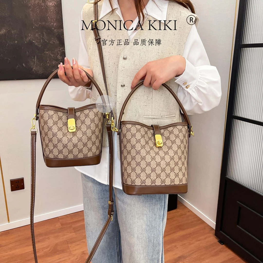 经典水桶包时尚简约气质款通勤包高级感百搭单肩斜挎女包潮109-1