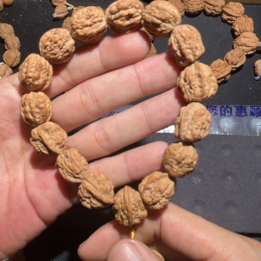 牛***强手串文玩核桃嵩山蛤蟆头无修无泡药原皮无打底16➕