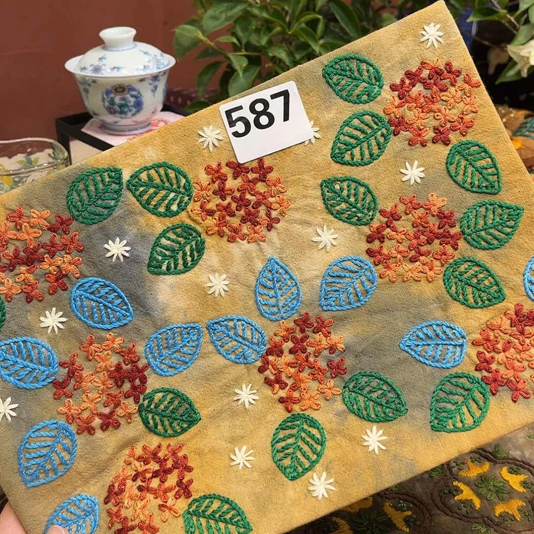 规格20.30刺子绣茶席