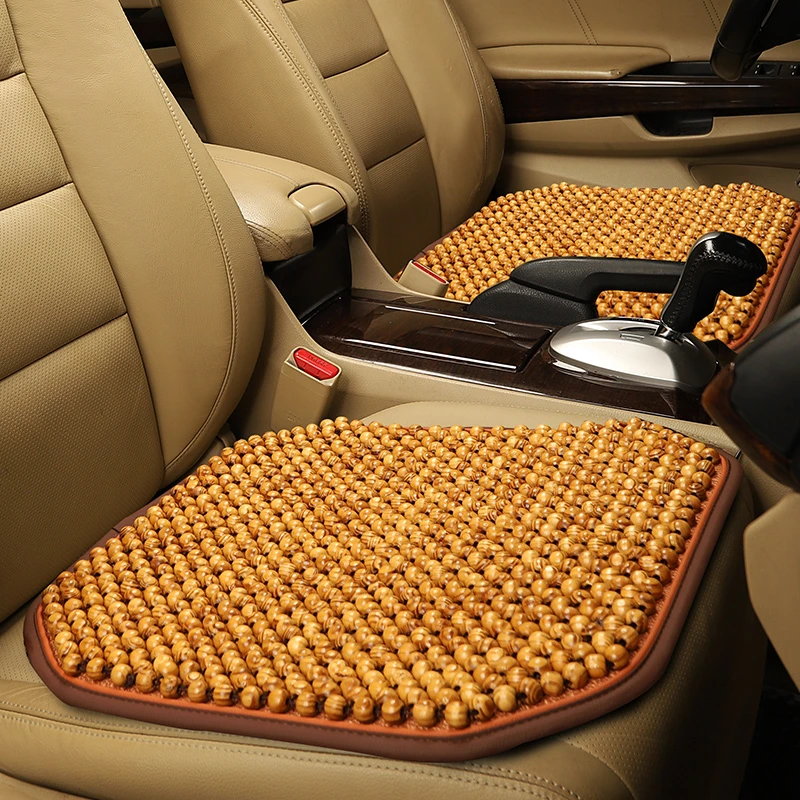 汽车坐垫木珠坐垫夏季凉单片靠背腰靠三件套办公椅垫子车用座垫