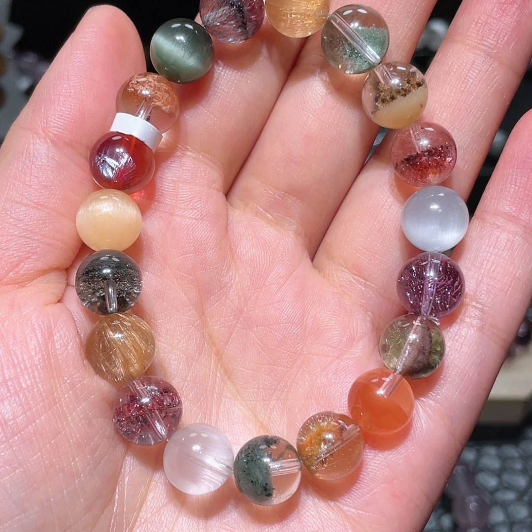 水晶手链未镶嵌棵****酱多宝手链，晶体通透