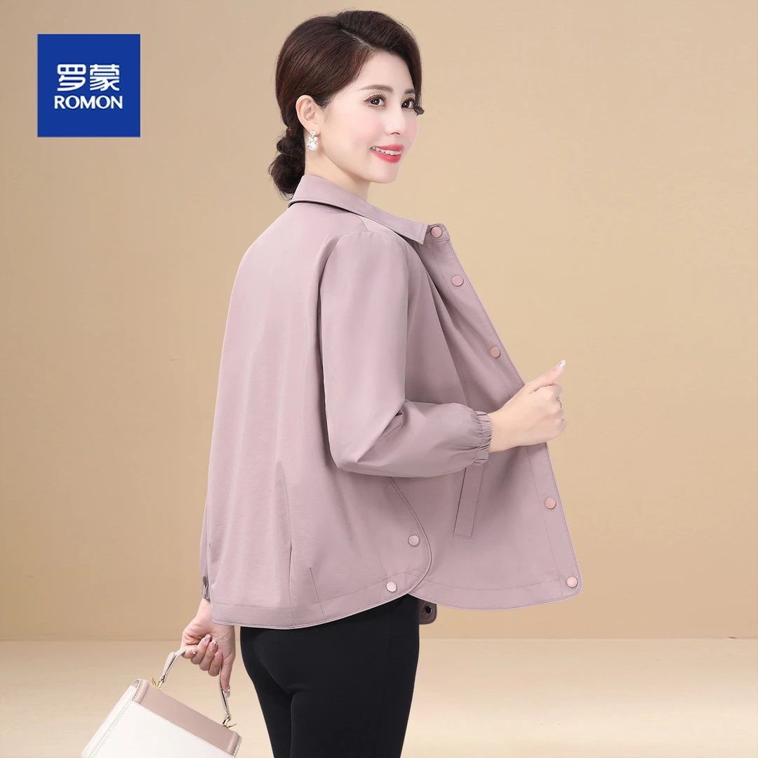 罗蒙妈妈秋装外套洋气高贵中年女装2025新款时尚短款中老年人上衣