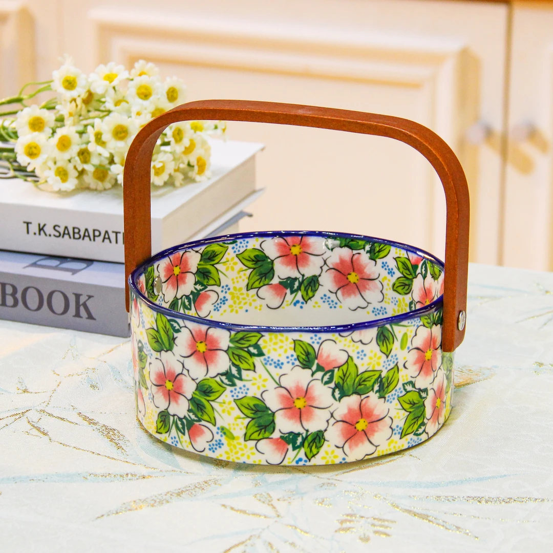 桃花含笑-6英寸手提果篮