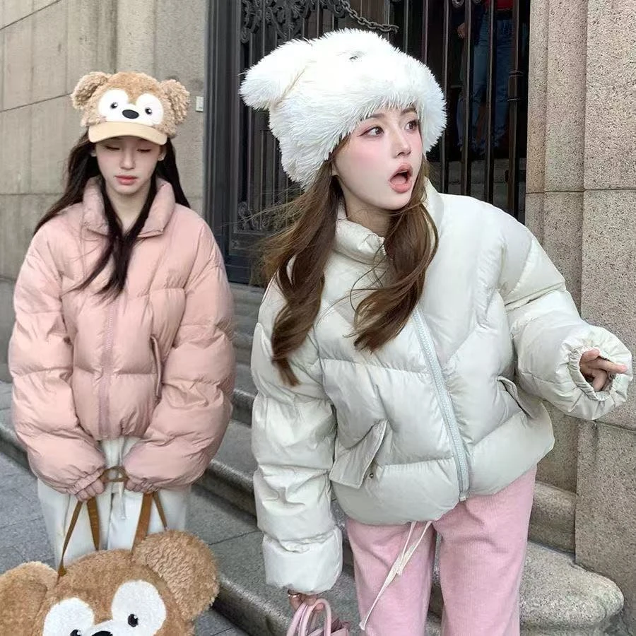 立领短款小面包羽绒服，衣服有点串色搭色了当瑕疵款卖了