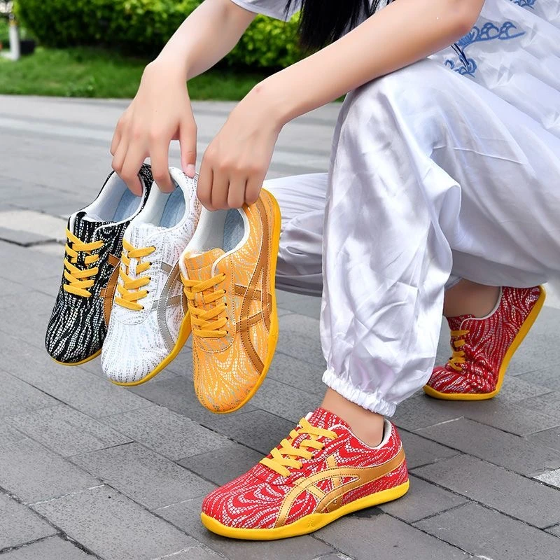 武术鞋男儿童训练女太极鞋牛皮运动鞋软牛筋底竞赛鞋体考练功鞋男