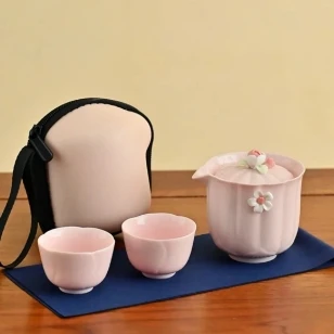 【现货】粉汝白色捏花旅行套G3002