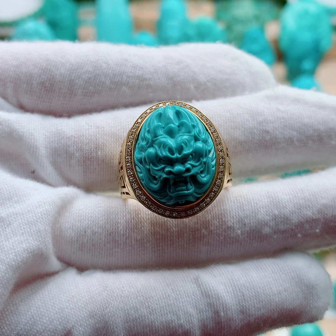 绿松石18K金镶嵌配饰