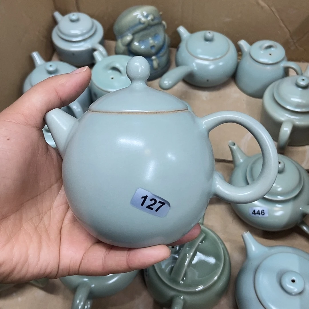 一***)龙蛋壶原矿仿古釉